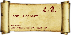 Leszl Norbert névjegykártya